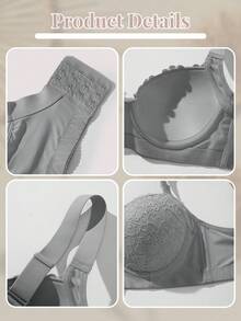 蜜桃女孩5件套多色性感蕾丝文胸，舒适钢圈聚拢文胸，女士 - 彩色 - 查看 11
