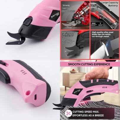 1pc Portable Electric Fabric Scissors, USB Rechargeable Electric Shears, Suitable For Home Sewing, Craft Projects And Industrial Fabric Trimming