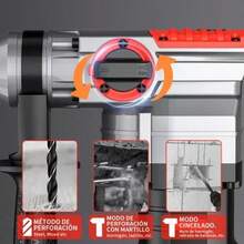 Taladro Eléctrico Industrial De Percusión Para Roca 2300w Taladro percutor eléctrico, martillo perforador rotativo de alta potencia para hormigón, martillo perforador rotativo de doble función para uso industrial. - Tipo de Enchufe A USA (110-127V) - Ver 3