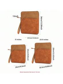 1pc Polyester Material Pink Lightweight Zipper Large Capacity Multi-Layer Electronic Notebook With Padded Travel Protective Case, Suitable For 8"/11"/12.9" Tablets - Brown - View 4