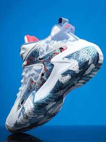 四季皆宜的休闲运动鞋、青少年篮球鞋、校园学生休闲运动鞋、跑步鞋、篮球鞋，耐磨防滑 - 藍色 - 查看 9