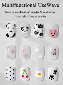 五合一DIY美甲笔 - 多尺寸点钻笔，带水钻拾取器，适用于美甲彩绘、修甲和足疗，精准控制点钻笔，专业和业余爱好者的多功能美甲护理配件 - 彩色 - 查看 8