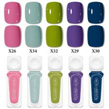 KUDAN Bộ 5 lọ sơn móng tay dạng nước màu hồng và xanh dương, mỗi lọ 10ml, không mùi, khô nhanh, không cần sấy, bền màu, thích hợp để trang trí móng tay hàng ngày, làm móng tại nhà và tại salon. - Nhiều màu - Xem 4