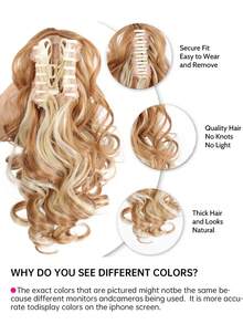 12" Ponytail Extension, Classic Loose Curly Wavy Claw Clip Pony Tails Hair Extensions Hairpieces For Women - Multicolor - View 6
