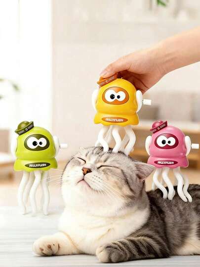 Cute Squid Cat Toy, 2 Motion Modes, Massage Or Play, Battery-Free, Suitable For Indoor & Outdoor Cat Activities, Relieve Boredom