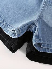 2pcs Toddler Girls' Versatile Denim Shorts, Summer - Multicolor - View 5