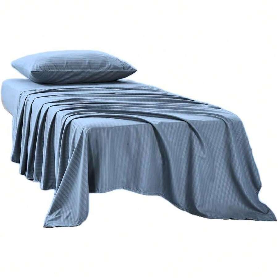 30x75x9 Striped 3 Piece RV Bunk Sheets Set For Narrow Twin Bed Soft Brushed 1800 Microfiber Bedding Set Includes 1 Cot Size Fitted Sheet 1 Flat Sheet 1 Pillowcase Cot Blue,37104323 - 藏蓝色 - 查看 1