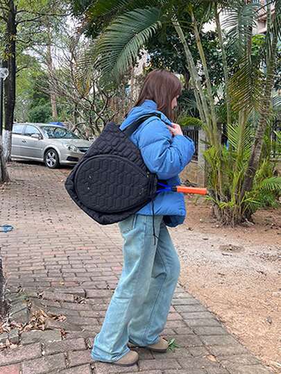 Bolso de tenis acolchado con soporte para raqueta, bolso deportivo de gran capacidad con múltiples bolsillos, bolso de hombro ligero y duradero con cremallera vintage, compartimento para la raqueta, apto para equipos de tenis, bádminton y pickleball, 40 cm de ancho, bolso de gimnasio, viaje y uso diario para entrenamiento, fin de semana y almacenamiento diario