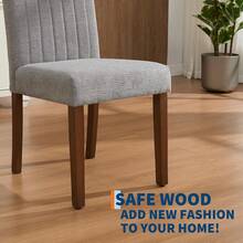 Set de silla de comedor tapiceada, 2 piezas asiento de comedor básico moderno, con piernas de madera resistentes, silla de comedor con cojín, sillas de cocina, para el comedor Restaurante Cocina - Gris - Ver 5