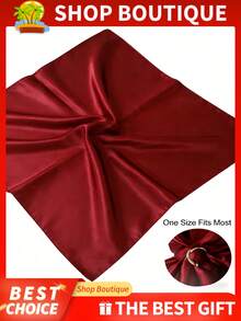 1 pieza Pañuelo de cabeza de satén - Accesorio de moda, Burdeos - Burdeos - Ver 6