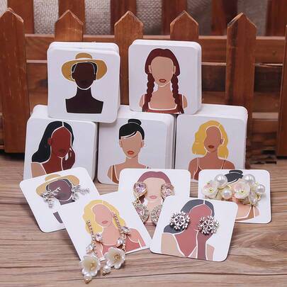 50/100/200 piezas Tarjetas de exhibición de aretes, surtido aleatorio de tarjetas de empaquetado de joyería