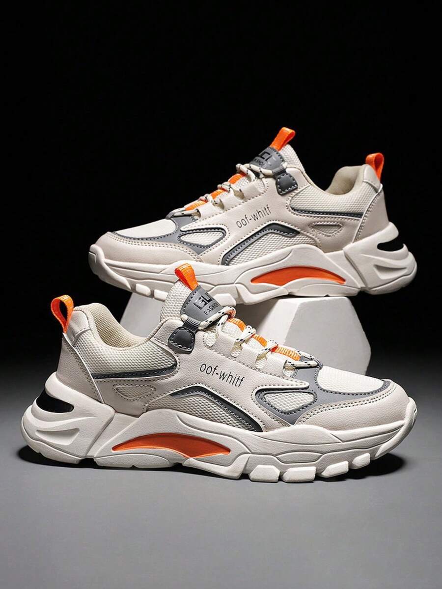 zapatos para hombre tenis de hombre tenis para hombre Zapatos casuales unisex con bloques de color, zapatillas para correr y deportivas. Cómodos, transpirables, ligeros y fáciles de usar. Elegantes y modernos, perfectos para vacaciones y salidas. - Naranja - Ver 1