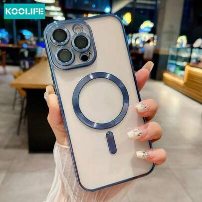 Funda de teléfono magnética a prueba de golpes de TPU azul de lujo con orificio para cámara, compatible con iPhone 17 ProMax/17/17 Pro/17 Air/16/16 Pro/16 Plus/16 ProMax/13/13 Pro/13 ProMax/14/14 Pro/14 Plus/14 ProMax/15/15 Pro/15 Plus/15 ProMax, funda protectora suave unisex de TPU, regalo de Pascua, fiesta de cumpleaños, aniversario