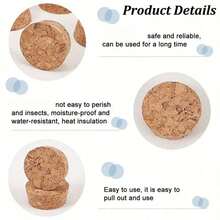 1/5/10个装软木塞，适用于天然木柱设计，可用于家庭厨房和瓶子密封