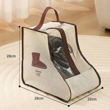 1pc Fabric Shoe Storage Bag With Handle, Portable Foldable Hanging Shoe Dust Cover Bag, Waterproof And Moisture-Proof, Suitable For Men And Women, Home And Travel Shoe Storage - Multicolor - View 10