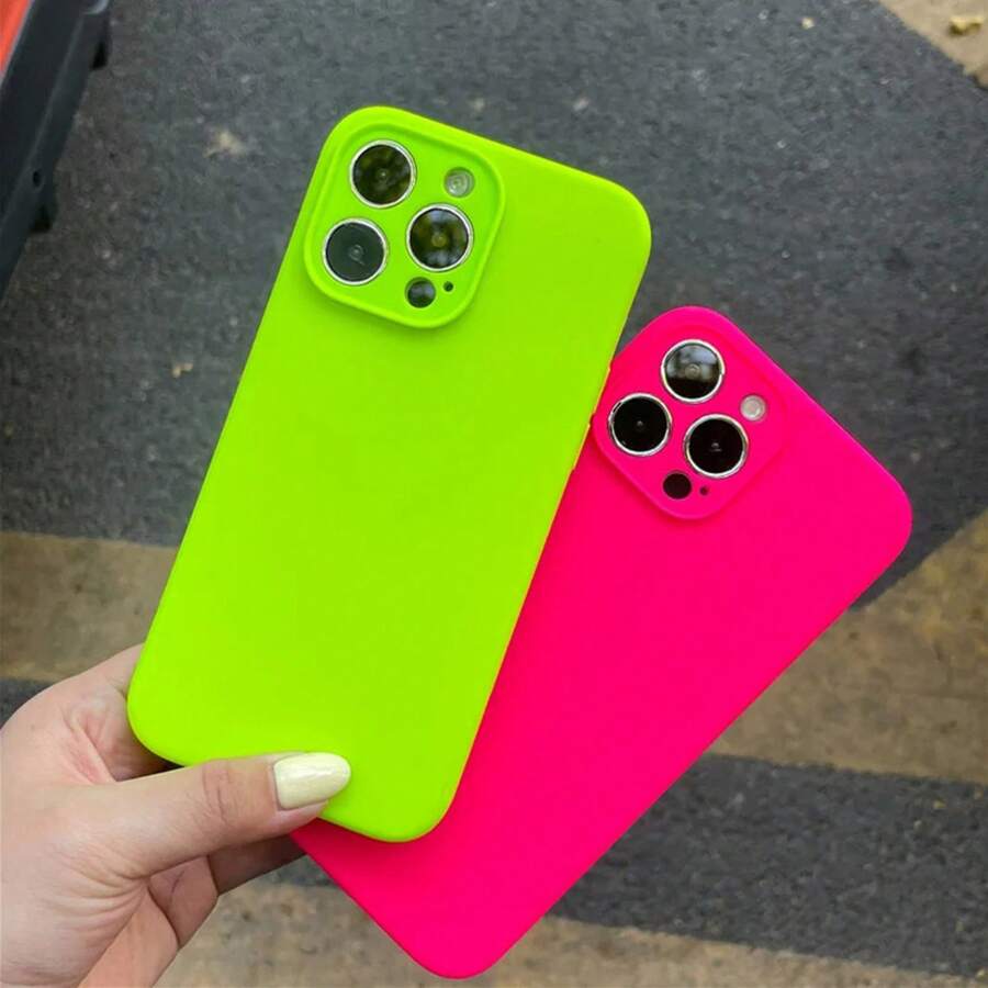 Funda Ultrafina a Prueba de Golpes y Resistente a las Manchas Funda de Silicona Líquida Suave de Color Arcoíris Apta para iPhone 16/15/14/12/X Funda de Teléfono Minimalista y Premium - 1 pieza - Ver 1