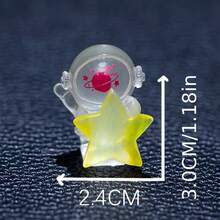 6个夜光太空漫步小雕像 - 彩色树脂汽车和花园装饰品，非常适合苔藓景观和汽车配件，可收藏的迷你太空装饰雕像 - 彩色 - 查看 6