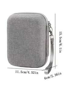 Portable Hard Case Bag, Suitable For Instant Mini EVO Camera/Instant Mini Link Printer/Instant Mini Liplay, Travel Storage Bag, Fits Mini EVO Charger, Holds Cables, Cable Organizer, Travel Pouch, Electronics Data Cable Storage Bag, Bedside Organizer, Travel Camera Accessory, Christmas Gift For Men & Women, Teacher Essential, Waterproof & Lightweight, Large Capacity Camera Case Camera Bag Charger Case Packing Cubes For Women Charger Bag - Grey - View 4