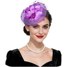 Fascinator Hats Tea Party Headband Hat For Women Cocktail Hats Flower Mesh Ribbons Feathers On A Headband And A Clip - Multicolor - View 14