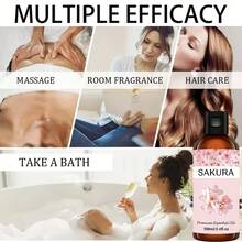 LZJV 100ml/30ml/10ml Sakura Facial Oil, Moisturizing Sakura Essential Oil, Smooth Skin Fragrance Skincare Oil, Pure Plant Extract Oil, Ideal Gift - Cherry Blossoms - View 7