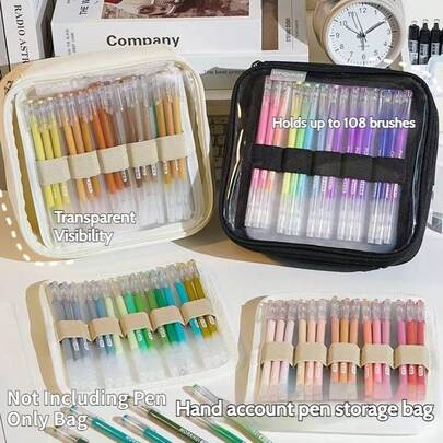 1 Pc Larage Capacity Clear Pencil Cases,Multi Layers Slots Portable Storage Perfect For Office And Diary Enthusiasts Gift Friends,Students Gift Choice Back To School Art Supplies Stationery Drawing Storage Tools,Bag
