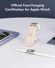 3 en 1 Estación de Carga Inalámbrica Rápido Compatible para Apple Múltiple Productos para Apple Watch Ultra 8 7 SE 6 5 4 3 para AirPods Pro/2 para iPhone 14 13 12 11 Pro MAX/X/XS/XR 8 Rosa - Verde - Ver 5