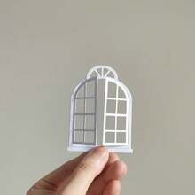 1 Bộ Khuôn Cắt Kim Loại Hình Cửa Và Cửa Sổ Có Thể Mở Được, Khuôn Cắt Mới, Khuôn Dập Nổi Dùng Cho Thủ Công DIY, Sổ Lưu Niệm, Khuôn Mẫu, Khuôn Cắt Giấy Trang Trí Album Ảnh Dùng Cho Thiệp - Bạc - Xem 8