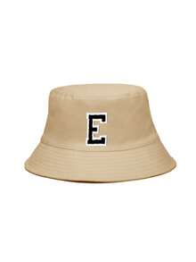 1顶26字母儿童遮阳帽渔夫帽，男女童夏季防晒沙滩帽，休闲日常佩戴，徒步旅行，旅行 - 卡其色 - 查看 5