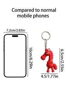 1pc Mini Horse Keychain, Stylish Horse Pendant Keyring For Wallet, Backpack, Handbag, DIY Keychain Accessories, Couples, Animal Keychain, Colorful Creative Design, Great Gift For Family, Couples, Best Friend, Birthday, Party - Multicolor - View 7