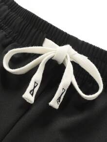 Manfinity Streetrush Women's Solid Color Pants, Suitable For All Seasons, Soft And Comfortable Fabric, Suitable For Running, Fitness And Daily Wear, Women's Black Jogger Pants - Black - View 5