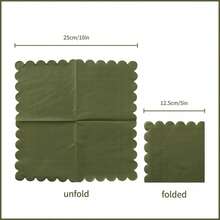 25/50/100pcs 5*5 Inch Dual-Layer Scalloped Edge Colorful Cocktail & Dessert Napkins, Disposable Foldable Party Napkins Suitable For Wedding, Birthday, Valentine's Day, St. Patrick's Day, Anniversary, Dinner, Reception - Multicolor - View 2