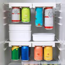 Hanging Storage Shelf For Refrigerator Cans, Space Saving - Adjustable Organizer For Storing Soft Drinks In The Refrigerator