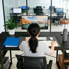 Mesa Auxilia Escritorio Minimalista Mueble Escritorio Para Oficina - Negro - Ver 8