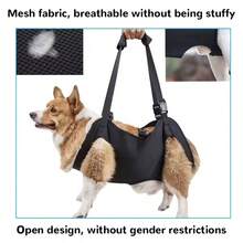 Adjustable Breathable Shoulder Strap Dog Leash, Assist Elderly, Disabled, Small/Medium/Large Dogs Up And Down Stairs, 4 Carrying Modes (Front/Back) - Black - View 11