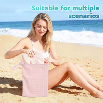 1ชิ้นกระเป๋าใส่ผ้าอ้อมเปียกแบบใช้ซ้ำได้ - วัสดุ PU กันน้ำ, สิ่งจำเป็นสำหรับการเดินทางและชายหาด, มีซิปปิด, เหมาะสำหรับเก็บเสื้อผ้าที่สกปรกที่ริมสระว่ายน้ำและสถานรับเลี้ยงเด็ก, กระเป๋าเก็บผ้าอ้อมแบบพกพา | กระเป๋าซิป | กระเป๋าซักได้, กระเป๋าใส่ผ้าอ้อม