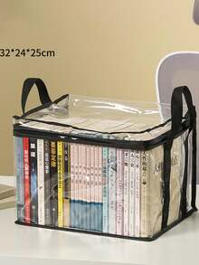 1 pieza/2 piezas Bolsa de almacenamiento de libros, de pie, bolsa de almacenamiento multifuncional para la sala de estar, el dormitorio, el estudio, bolso impermeable de PVC, organizador de juguetes y aperitivos - cuatro colores - Ver 12
