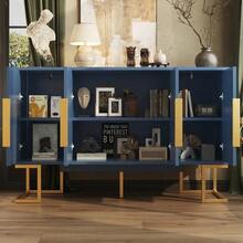 Storage Cabinets - Blue + MDF+Metal - View 4