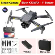 TOKQI 新款 K13 MAX 折叠无人机，配备双摄像头，遥控无人机，适合初学者，具有定高功能、480p 视频拍摄、室内/室外使用，适合成人和青少年，USB 充电，一键起飞/降落，是生日或节日的绝佳礼物（灰色）
