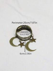 1个复古星月金属窗帘夹 - 斋月礼物，适合客厅、卧室和书房的家居装饰。生日、毕业、斋月居家舒适、节日派对礼物、家居礼品、高端酒店用品、民宿装饰、斋月特别礼物、送给女性/女孩/女朋友的礼物 - 彩色 - 查看 4