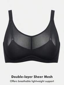 DELIMIRA Women's Cosnufy Full Coverage Bra Sheer Mesh Plus Size Underwire Unlined - Sargasso - View 6