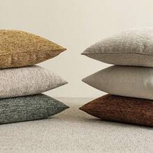 1 vỏ gối sofa bằng vải nhung (không bao gồm ruột gối), kiểu dáng trang trí nhà hiện đại phong cách nông trại, thiết kế đa năng phù hợp cho sofa, giường, phòng ngủ, ban công, phòng khách, phòng ăn. - Màu be - Xem 5