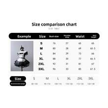 Vintage Black And White Striped Lolita Maid Costume Subculture Japanese Cute Apron Set Cosplay Dress - Bộ vest sọc đen + váy lót vải tuyn đen - Xem 9