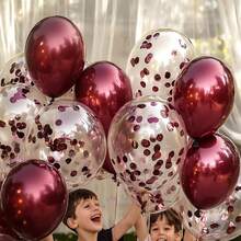 20/30pcs 10-Inch Burgundy Latex Balloons With Ribbons & Confetti, Suitable For New Year, Valentine's Day, Birthday Party, Baby Shower, Wedding, Theme Party, Gender Reveal, Cocktail Party, Anniversary, Holidays, Outdoor Celebration Decor - Burgundy - View 4