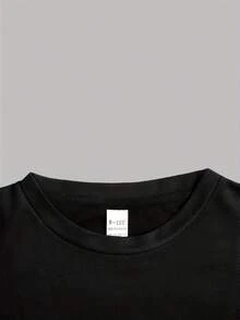A Unisex Children's T-Shirt Suitable For Boys And Girls Aged 5-14- A Soft And Loose Casual T-Shirt With Cartoon Pattern Printing, A Breathable Summer Round Neck Top Suitable For Children And Teenagers, Cute Casual Wear, Daily Shirts For Teenagers, Playful Pattern T-Shirt, Comfortable Children's Clothing - 黑色 - 查看 3