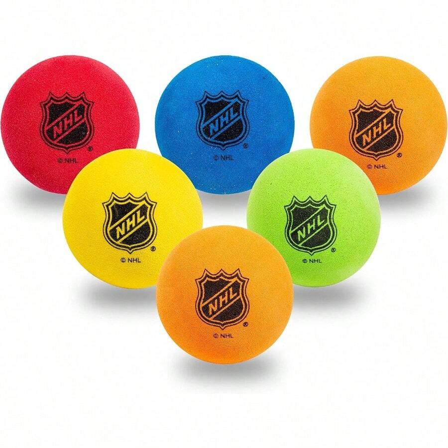 Franklin Sports Mini - Indoor Floor Hockey Balls for - 6 Soft Foam Balls - Assorted Colors - Multicolor - Ver 1
