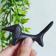 1pc Cast Iron Animal Chopstick Rest, Cute Mini Dachshund Shaped Spoon Holder, Suitable For Home, Hotel And Restaurant Use - Black - View 8