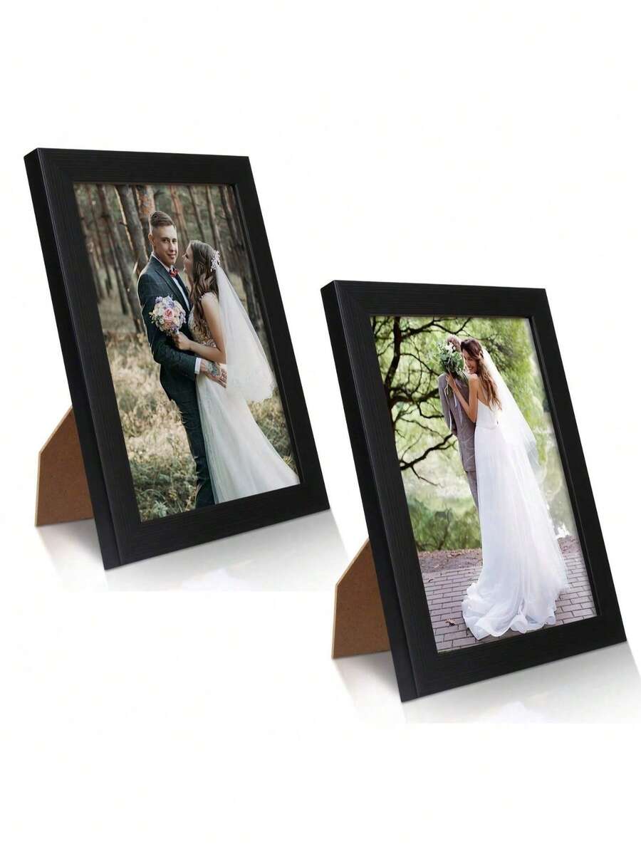 2 Packs 4x6 Picture Frames, Black Photo Frames, Suitable For Wall And Tabletop Display, Frames With Clear Display Screen - Black - View 1