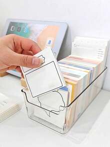 6pcs Stackable Transparent Storage Boxes, Large Capacity Desktop Organizer Boxes, Multi-Functional Storage Boxes For Storing Cosmetics, Stationery, Notes And Other Miscellaneous Items. Suitable For Home, School And Office. - Clear - View 8