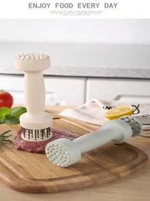 1pc Multifunctional Meat Tenderizer, Stainless Steel Meat Pounder - Stainless Steel Piercing Head, Suitable For Steak, Chicken, Beef - Efficient Home & Professional Kitchen Tool - Easy To Clean Design, Stylish Handle, Durable Material - Multicolor - View 10