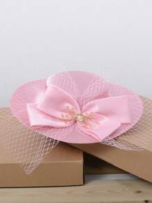 Mũ đội đầu thanh lịch dành cho nữ đi nhà thờ, có nơ trắng, thích hợp cho các buổi tiệc, tiệc chiêu đãi, trang trí, chụp ảnh cưới. - 1194 - Xem 6